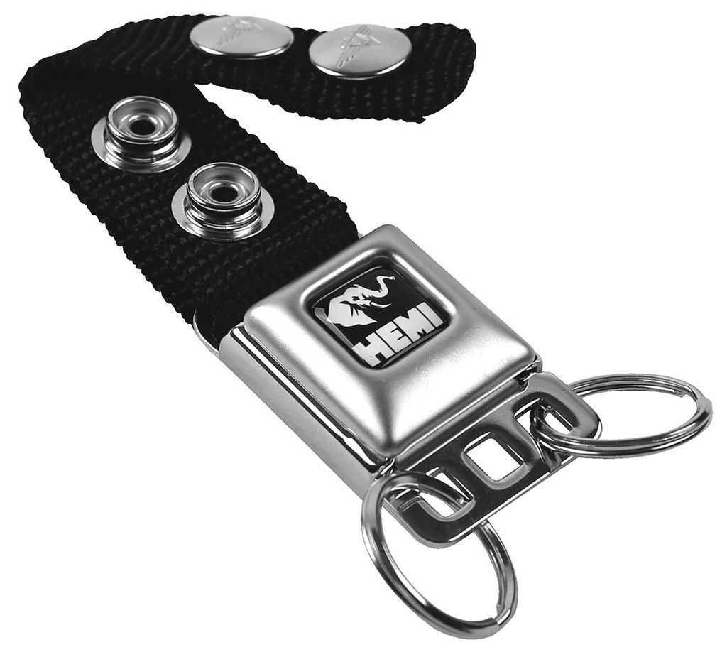 Black-White Elephant Hemi Seat Belt Key Chain